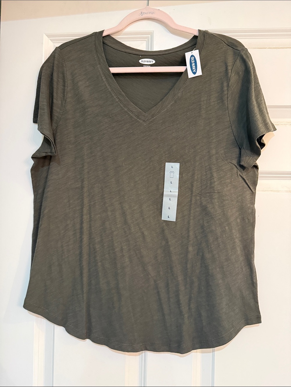 Old Navy Gray V-Neck Short Sleeve Tee
